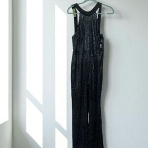 RACHEL Rachel Roy Sequin Black Jumpsuit Size 4